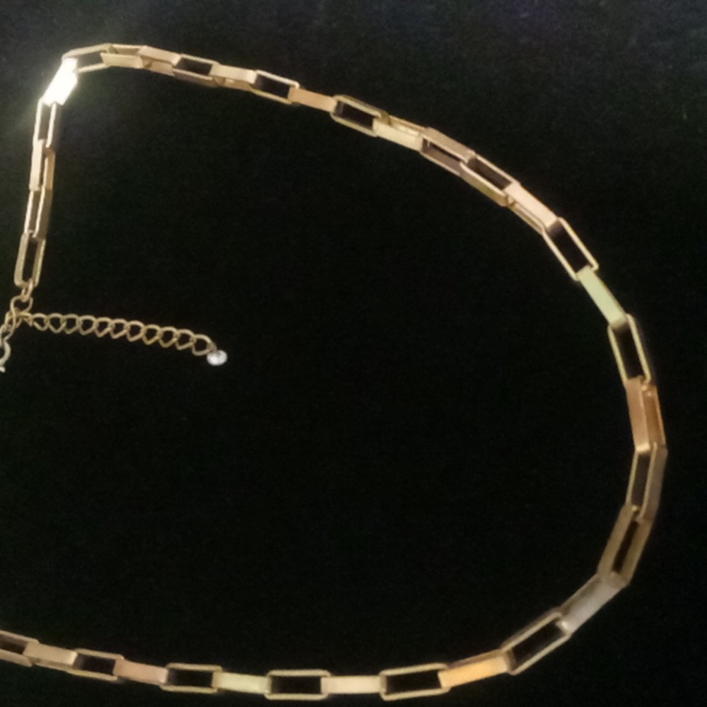 Gold wash paperclip chain 20 +2 square link necklace.